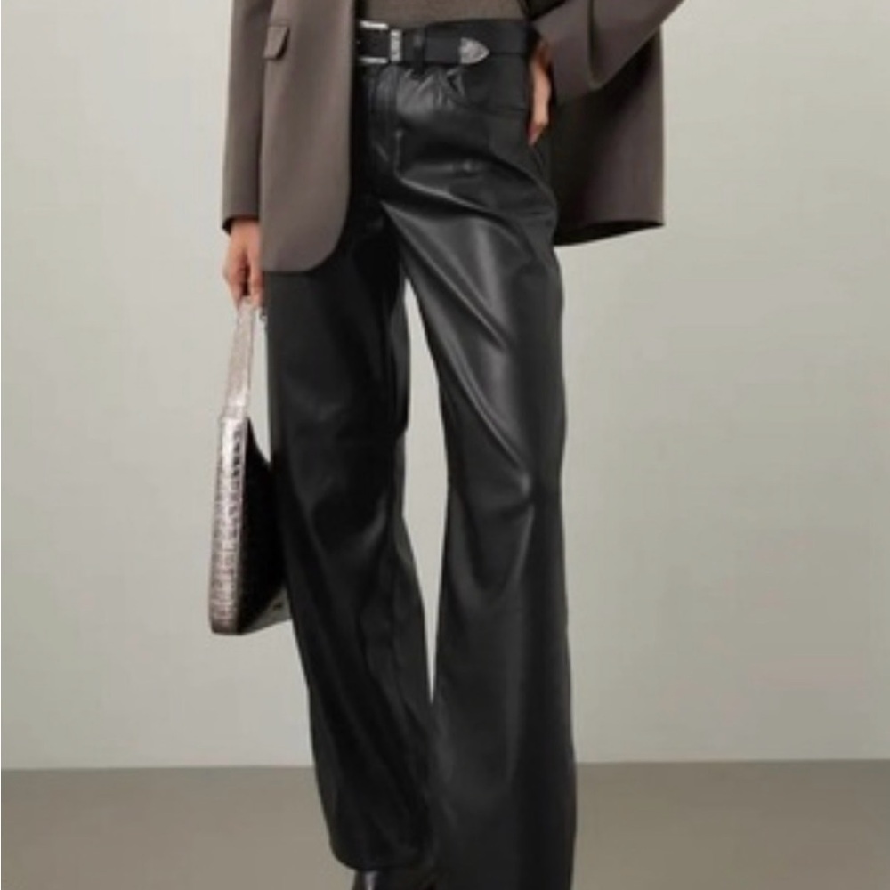Levi's Premium Black Faux Leather wide leg